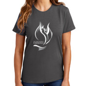 Ladies T-Shirt, Short Sleeve, DLFB Grey and White Logo
