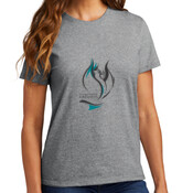 LADIES, T-Shirt, Short Sleeve, DLFB, Black and Teal
