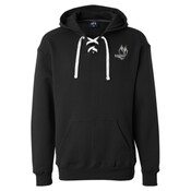 ADULT, Laced Hooded Sweatshirt, FIRE BIRD Logo, Grey and White