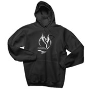 ADULT, Pull-Over Hooded Sweatshirt, FIRE BIRD Logo, Grey and White