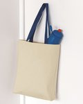 11L Canvas Tote with Contrast-Color Handles