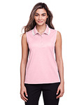 CrownLux Performance® Ladies' Plaited Tipped Sleeveless Polo
