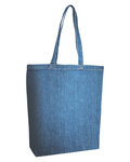 Cotton Denim Gusseted Tote Bag