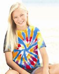 Youth Rainbow Cut-Spiral Tie-Dyed T-Shirt