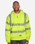 Men's Tall Hi-Vis Class 3 Lined Full-Zip Hooded Sweatshirt