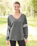 Women’s Slub Jersey Varsitee V-Neck Long Sleeve T-Shirt