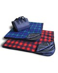 Fleece/Nylon Plaid Picnic Blanket