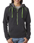 Ladies' Triblend Half-Zip Fleece Hood