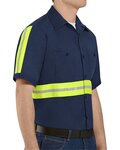 Enhanced Visibility Short Sleeve Cotton Work Shirt - Tall Sizes