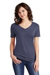 Ladies Snow Heather Jersey V Neck T Shirt