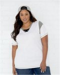 Women's Curvy Lace Up Fine Jersey Tee