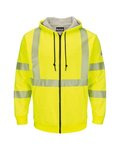 Hi-Visibility Zip-Front Hooded Fleece Sweatshirt with Waffle Lining