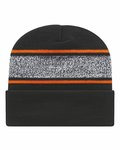 USA-Made Variegated Striped Cuffed Beanie