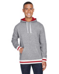 Adult Peppered Fleece Lapover Hooded Sweatshirt