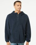 Polar Fleece Quarter-Zip Hooded Pullover